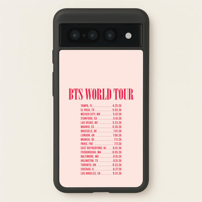K-Pop Band World Tour List 2026 Google Pixel 7 Pro Case