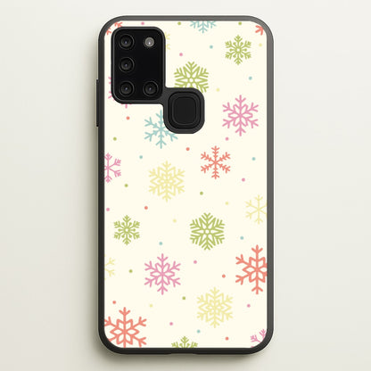 Pastel Snowflakes Pattern Galaxy A21s Case