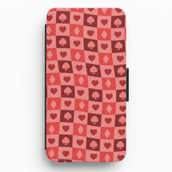 Card Suits Pattern Red Flip / Wallet Phone Case