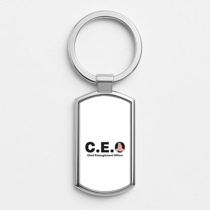 Chief Entanglement Officer Silver Metal Keyring