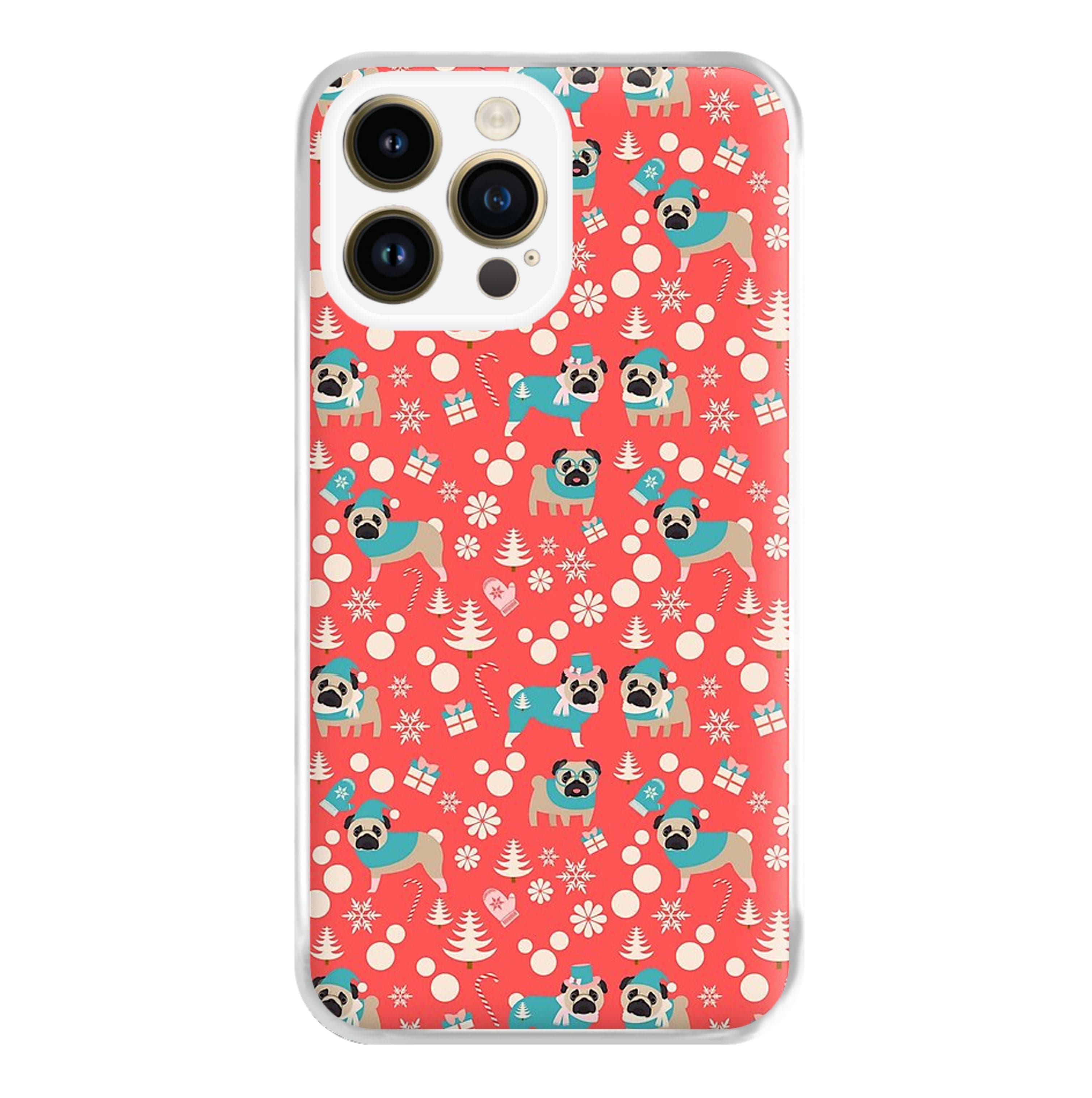 Christmas Pug Pattern Phone Case