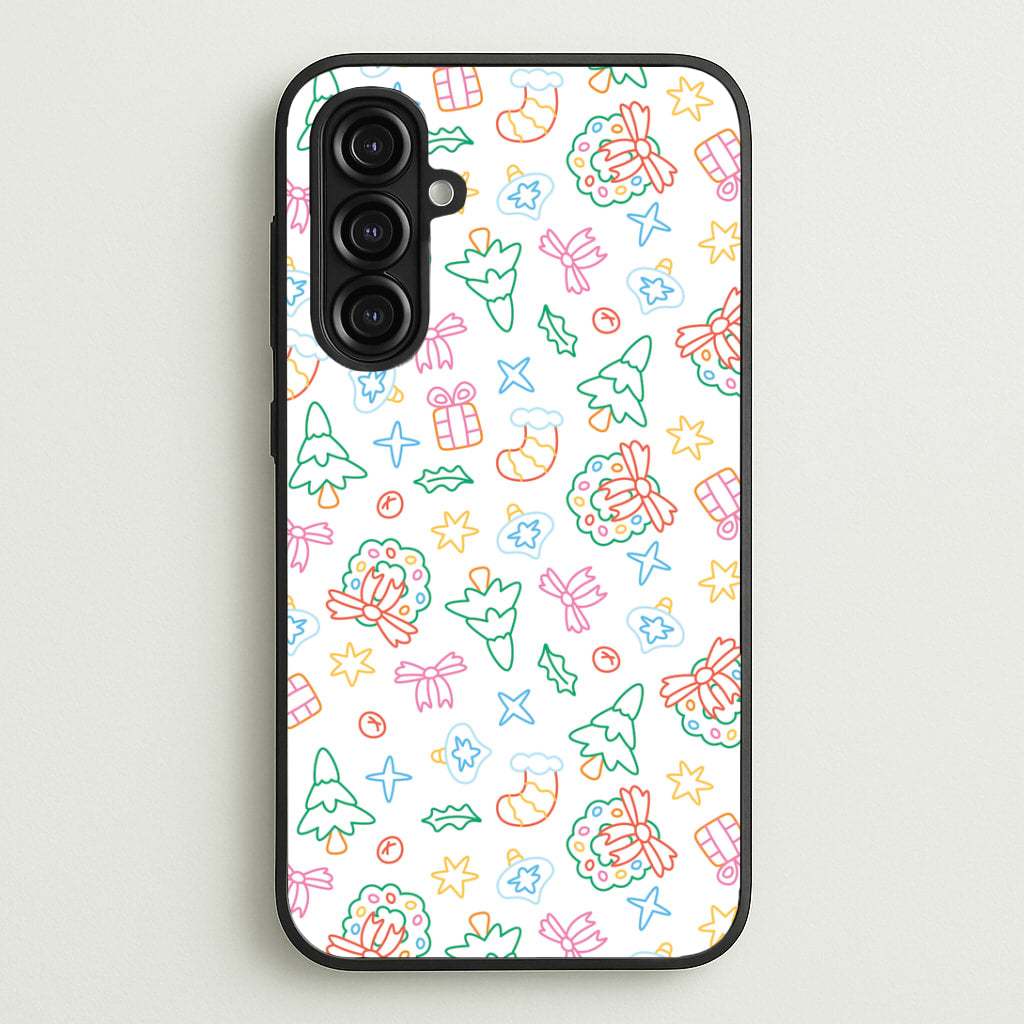 Neon Christmas Icons Pattern II Galaxy A16 Case