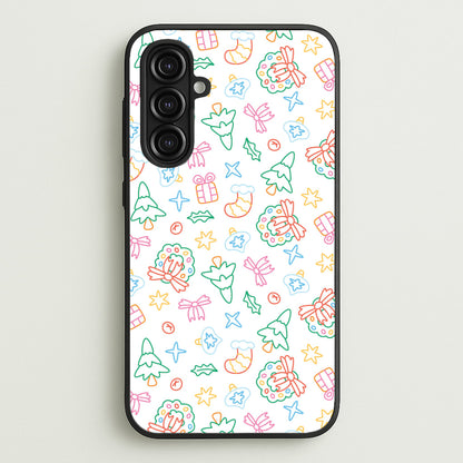 Neon Christmas Icons Pattern II Galaxy A16 Case