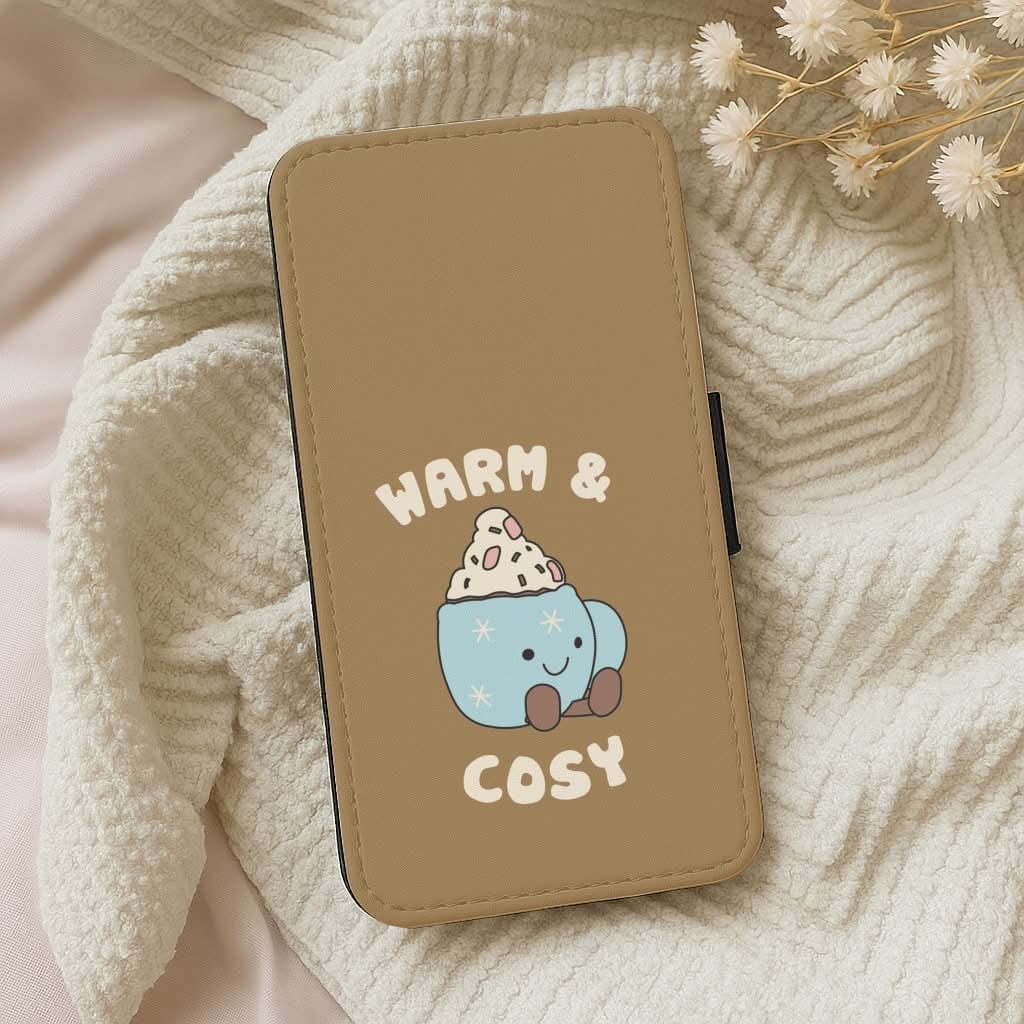 Hot Cocoa Plush Quote Leather Phone Case