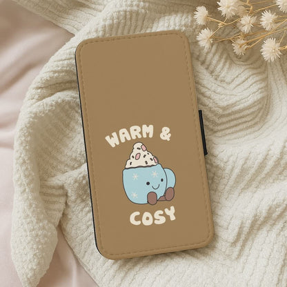 Hot Cocoa Plush Quote Leather Phone Case