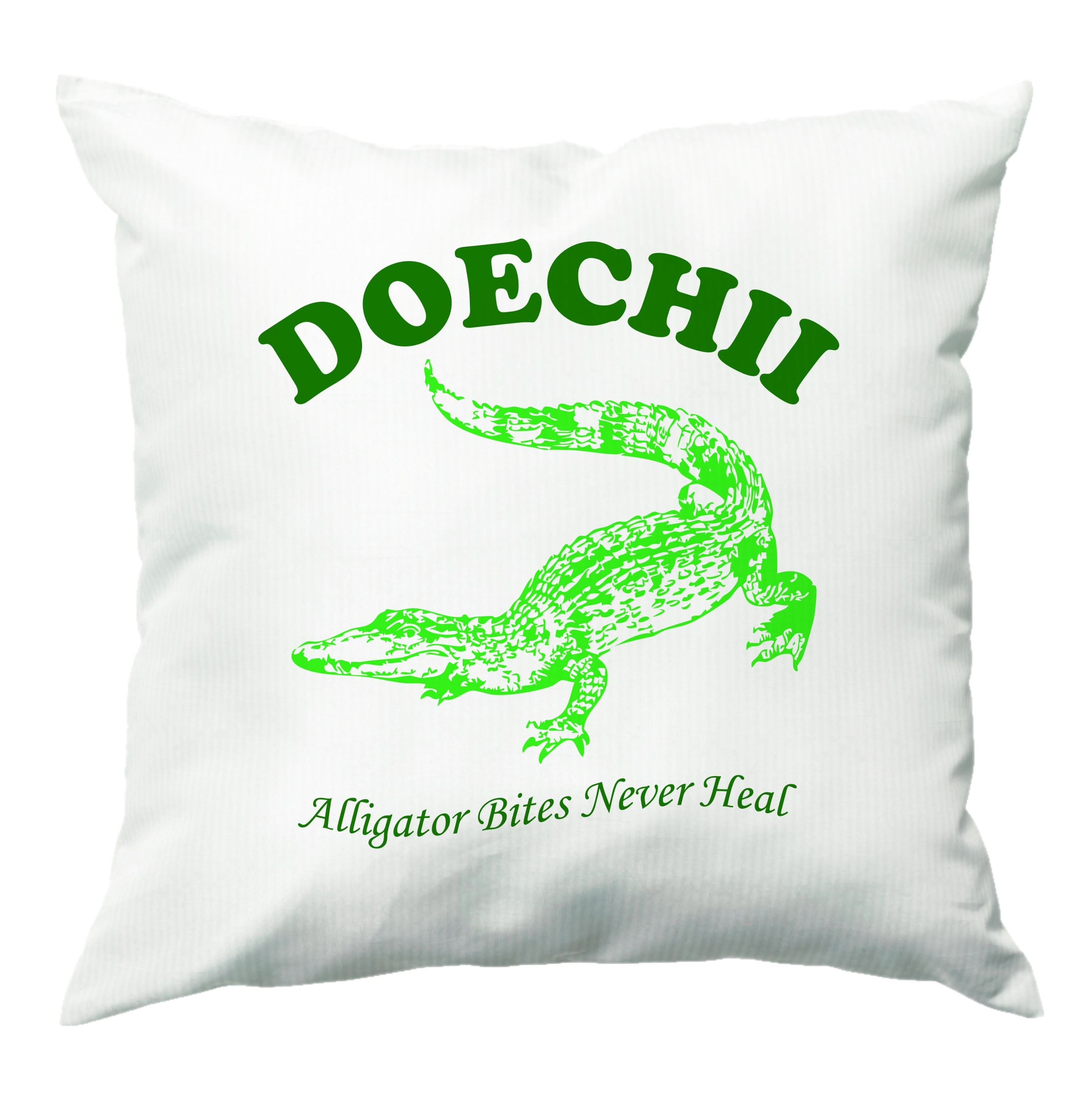 Alligator Bites Never Heal Collage Cushion