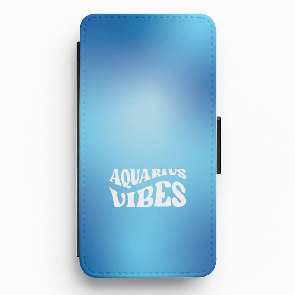 Aquarius Vibes Gradient Zodiac Flip / Wallet Phone Case
