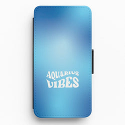 Aquarius Vibes Gradient Zodiac Flip / Wallet Phone Case