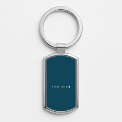 I Love You Dad Scribbles Silver Metal Keyring