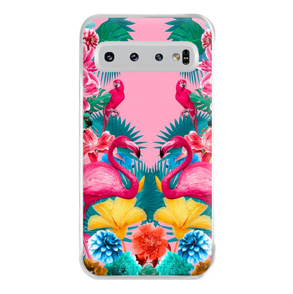 Flamingo and Tropical garden Phone Case