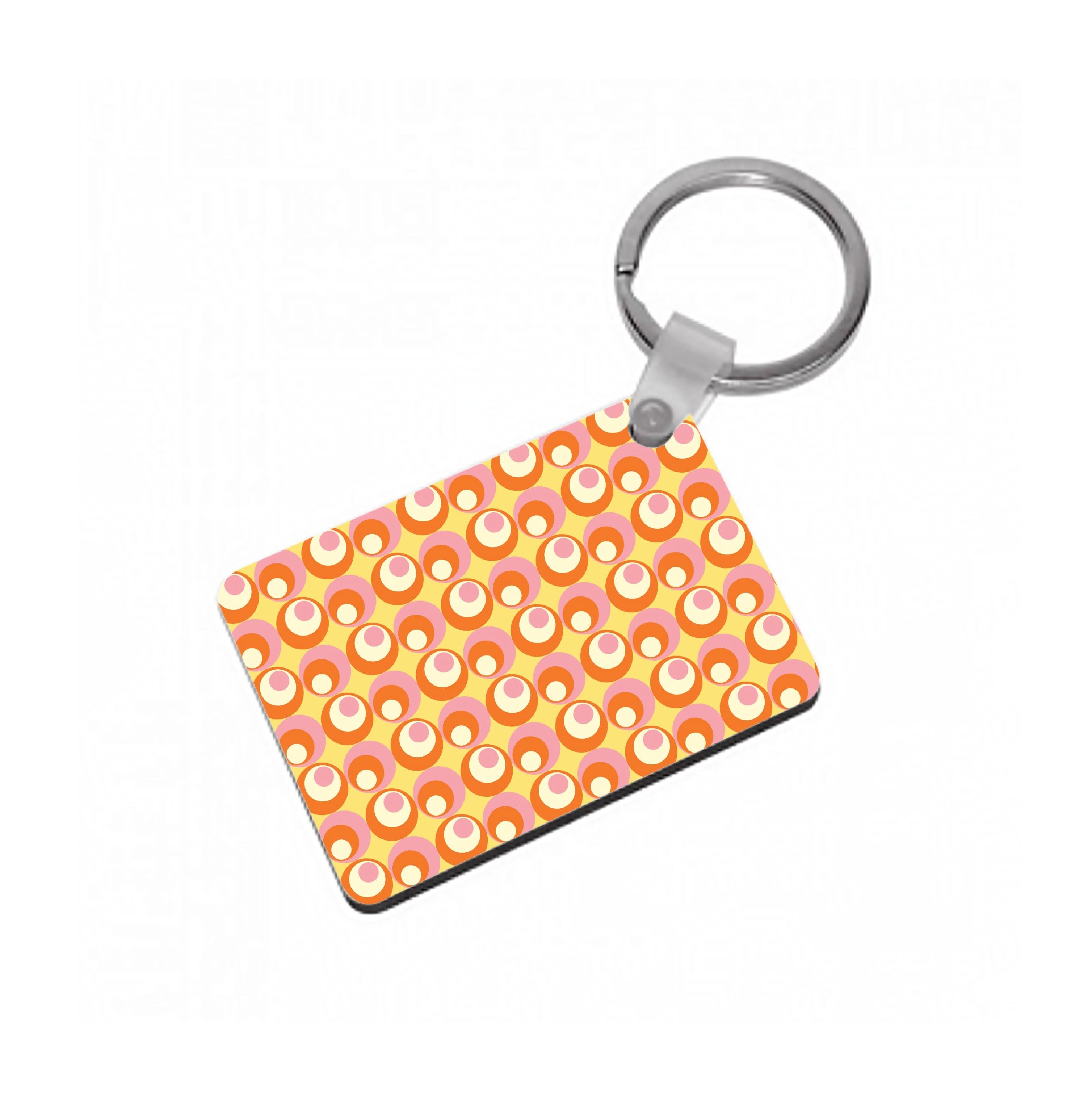 Colourful Circles Retro Pattern Keyring
