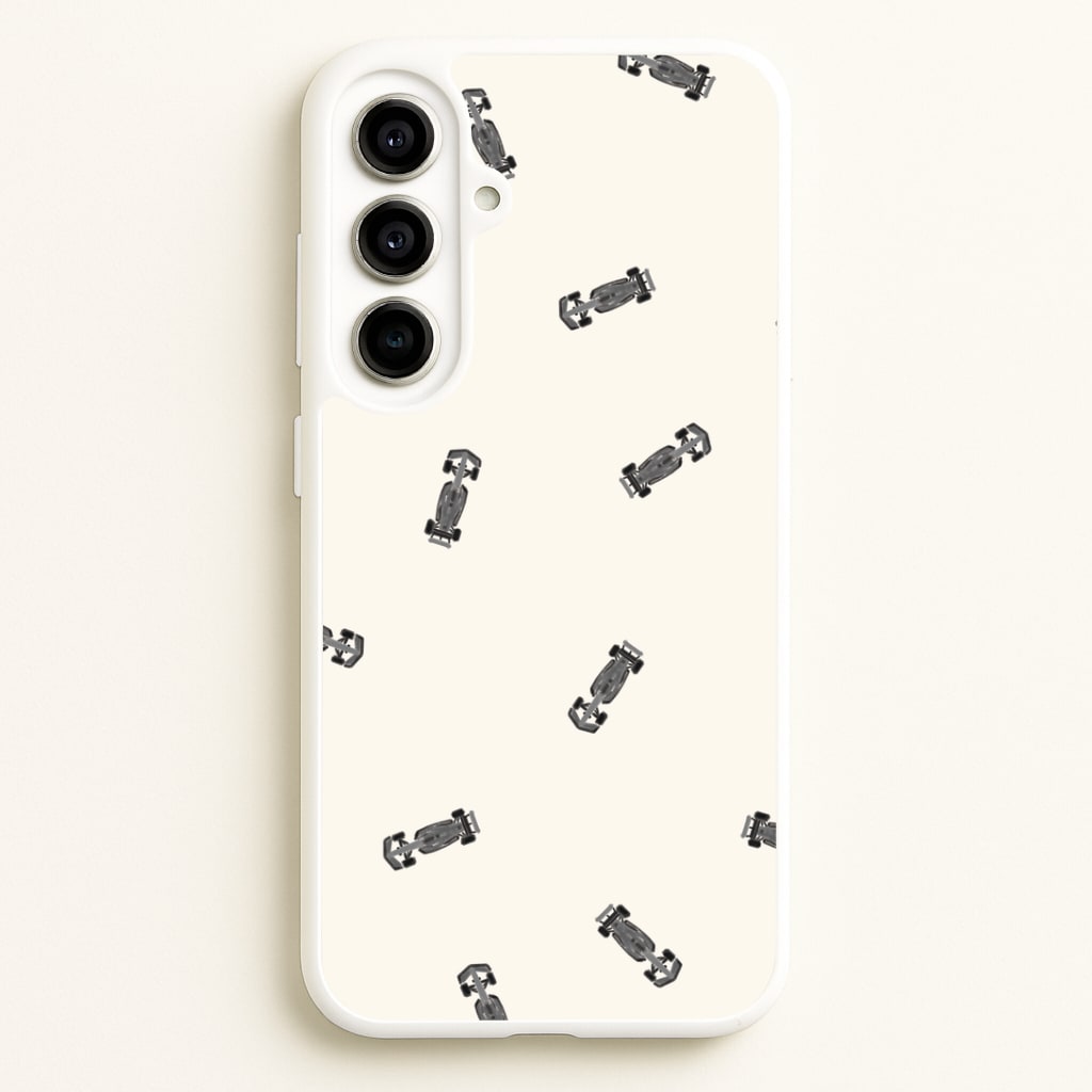 Race Cars Pattern Off White Galaxy A56 Case