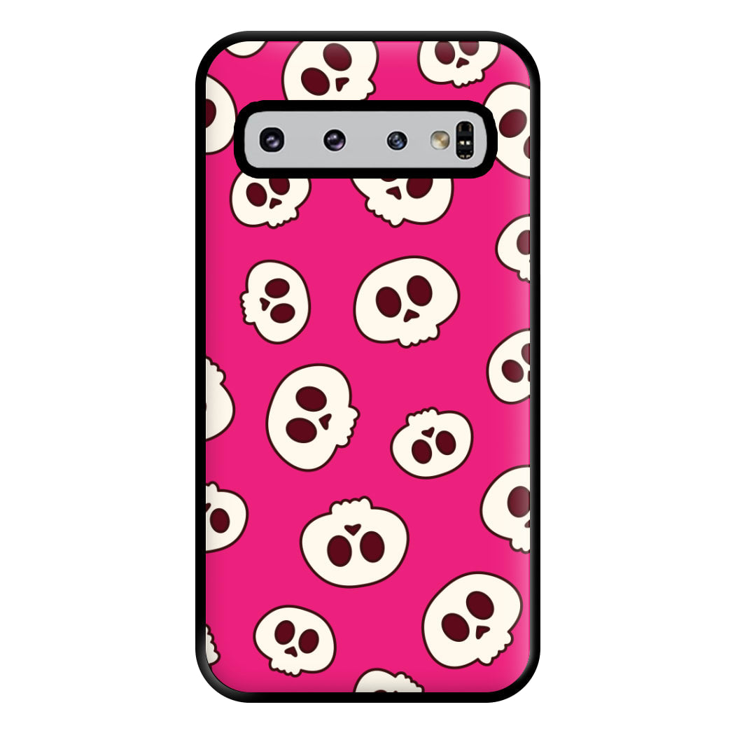 Pink Skulls Pattern Galaxy S10 Plus Case