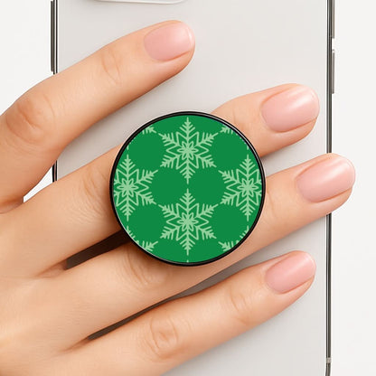 Green Giant Snowflakes Christmas Pattern Phone Grip
