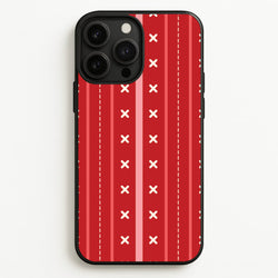 Stripes And Stitches Red Christmas Pattern iPhone 13 Pro Max Case