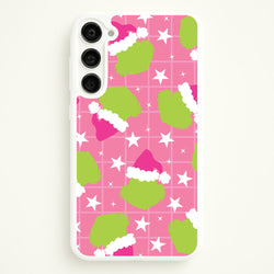Pink Green Creature Xmas Pattern Galaxy S23 Case