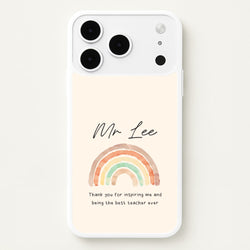 Biege Personalised Teacher Rainbow  iPhone 17 Pro Max Case