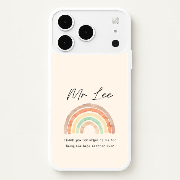 Biege Personalised Teacher Rainbow  iPhone 17 Pro Max Case