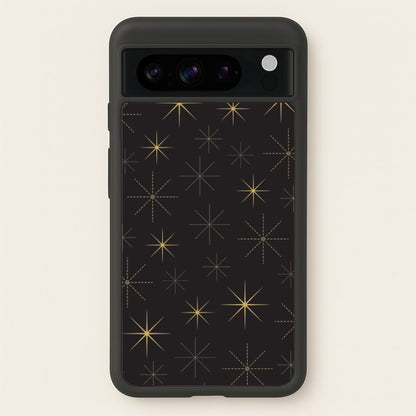 Christmas Gold Stars Pattern Google Pixel 8 Pro Case