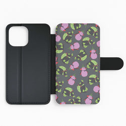 Vampire Frogs And Vegetables Pattern - Halloween Flip Phone Case