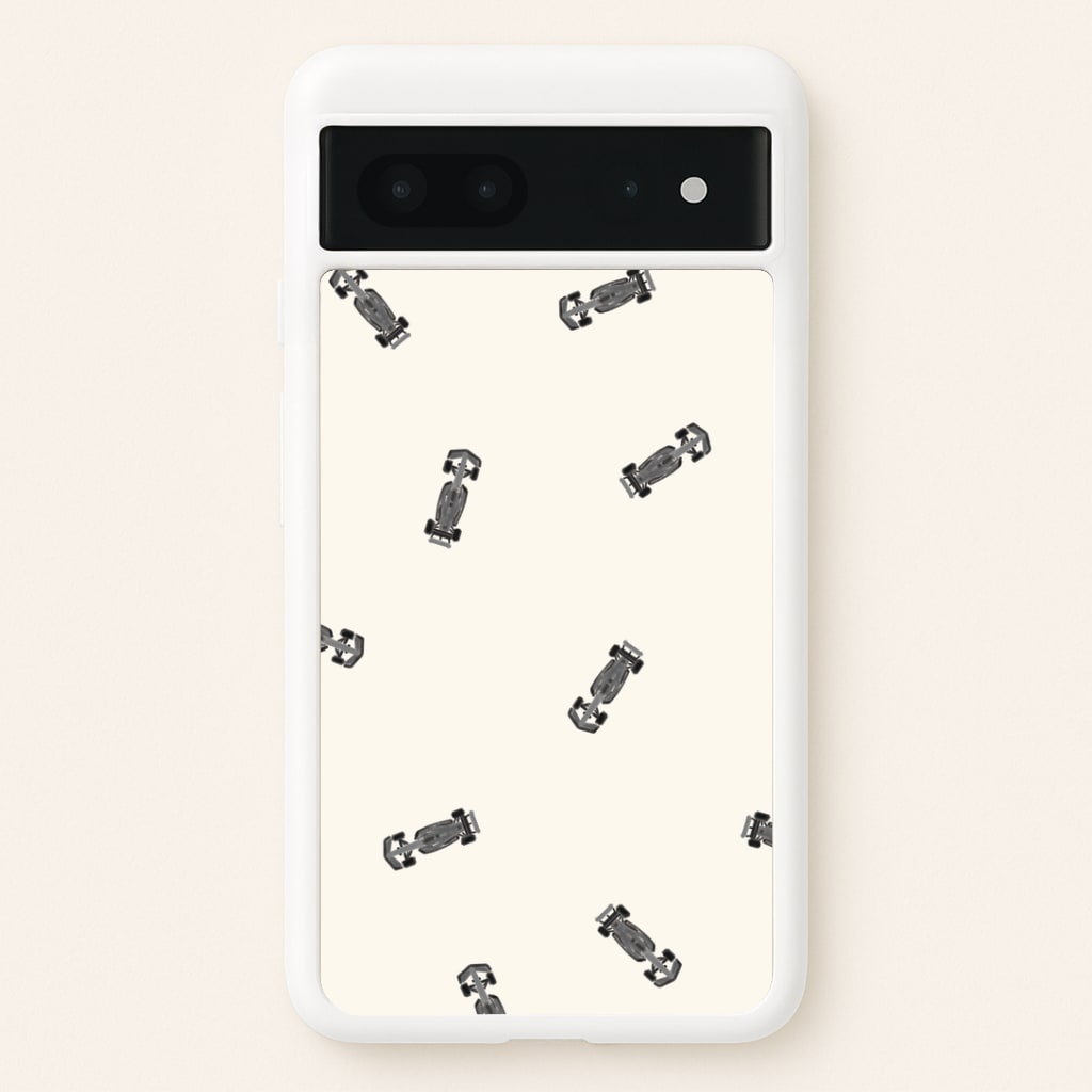Race Cars Pattern Off White Google Pixel 7 Case