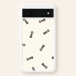 Race Cars Pattern Off White Google Pixel 7 Case