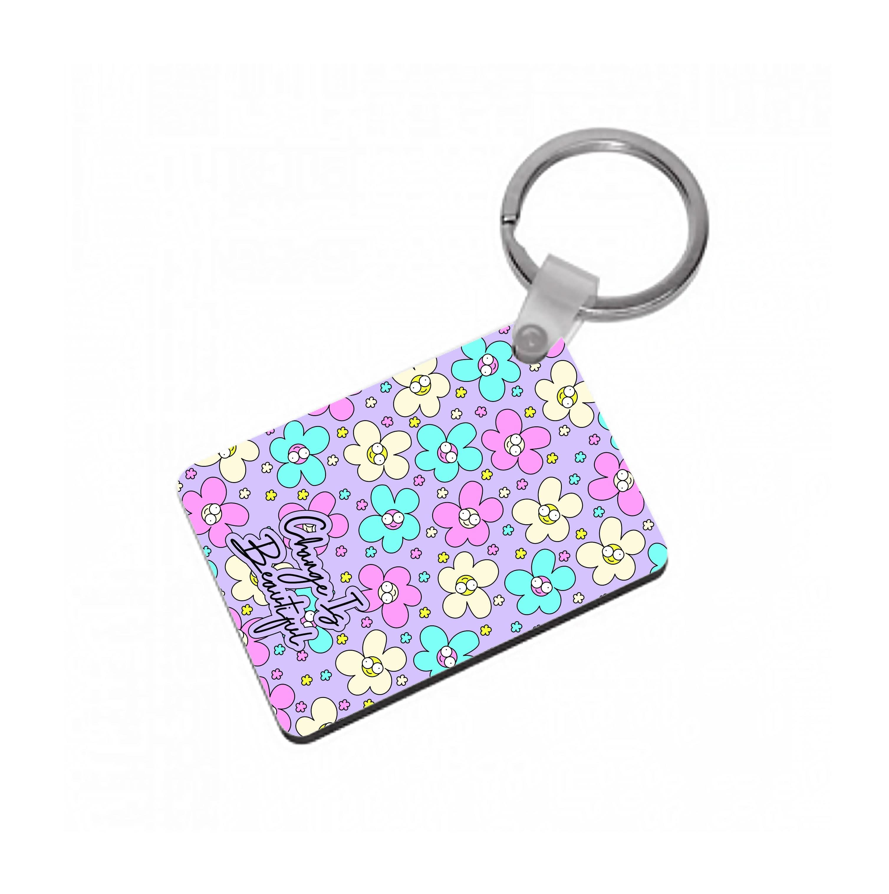 Happy Flowers Pattern Keyring