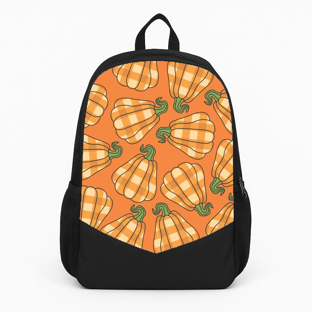 Tartan Pumpkins Pattern Backpack