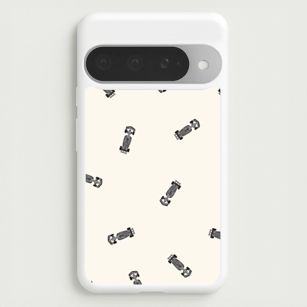 Race Cars Pattern Off White Google Pixel 10 Pro XL Case