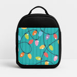 Funky Christmas Lights Pattern Insulated Lunch Bag