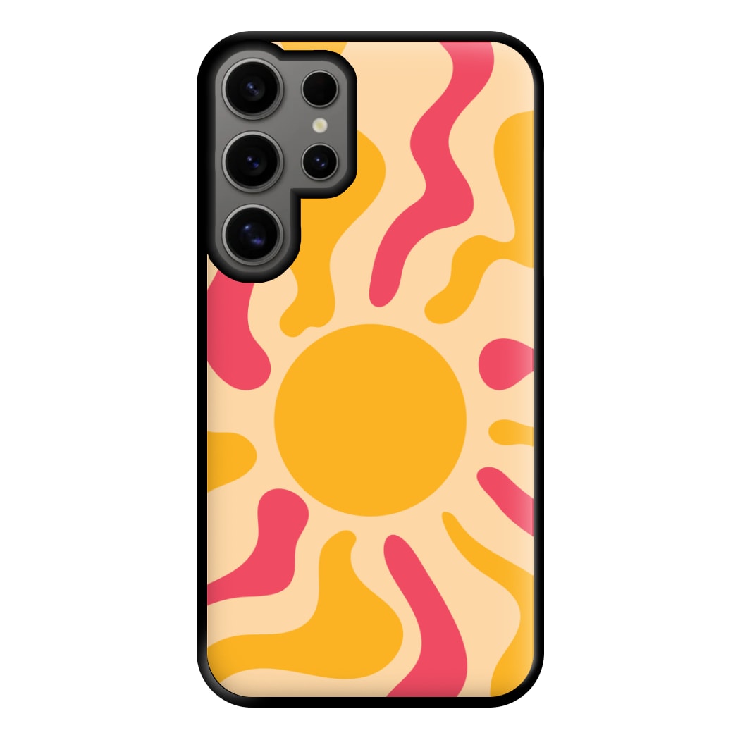 Yellow And Pink Abstract Sun Galaxy S25 Ultra Case