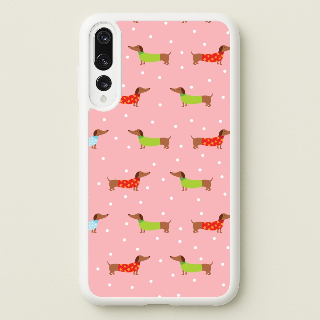 Christmas Jumpers Dachshund Pattern Huawei P20 Pro Case