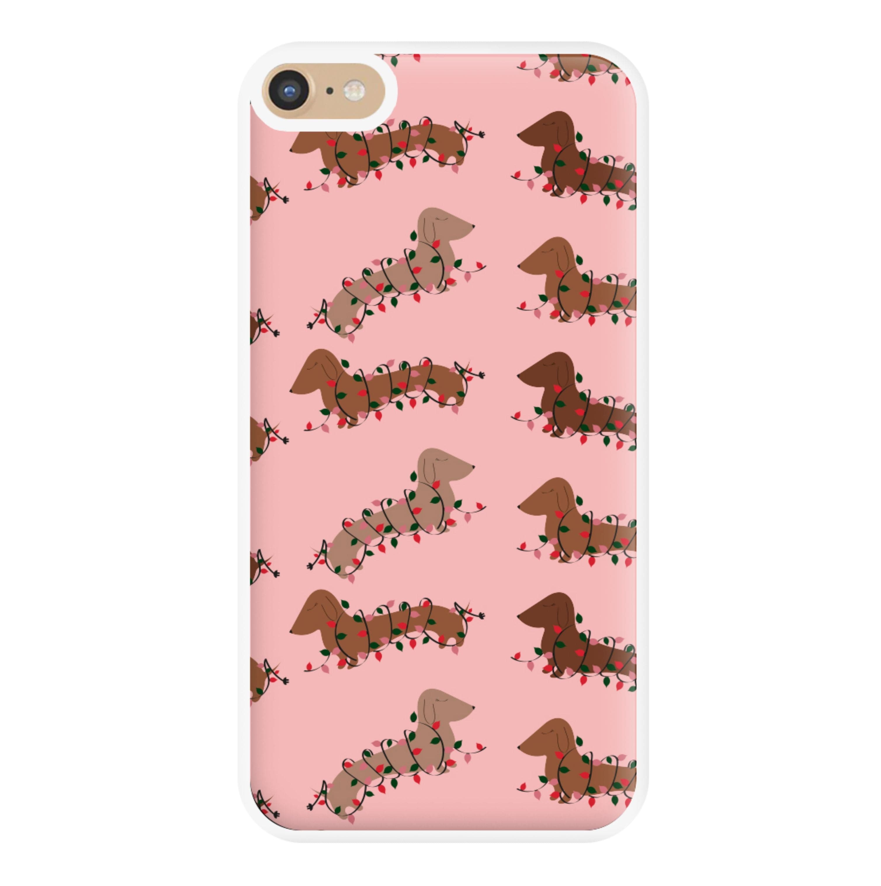 Dachshund Christmas Pattern Phone Case