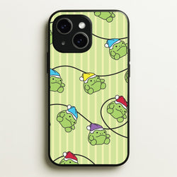 Christmas Frog Plush Fairylights Pattern iPhone 14 Plus Case