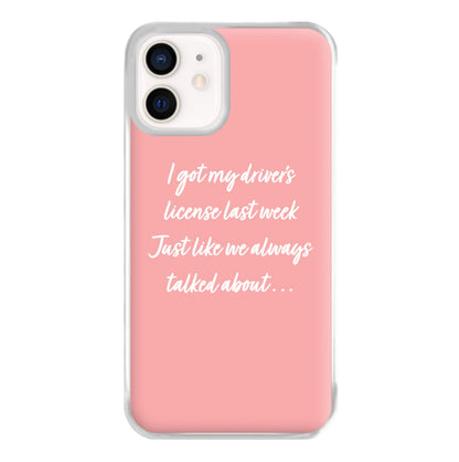 Drivers License Lyrics - Olivia TikTok Phone Case