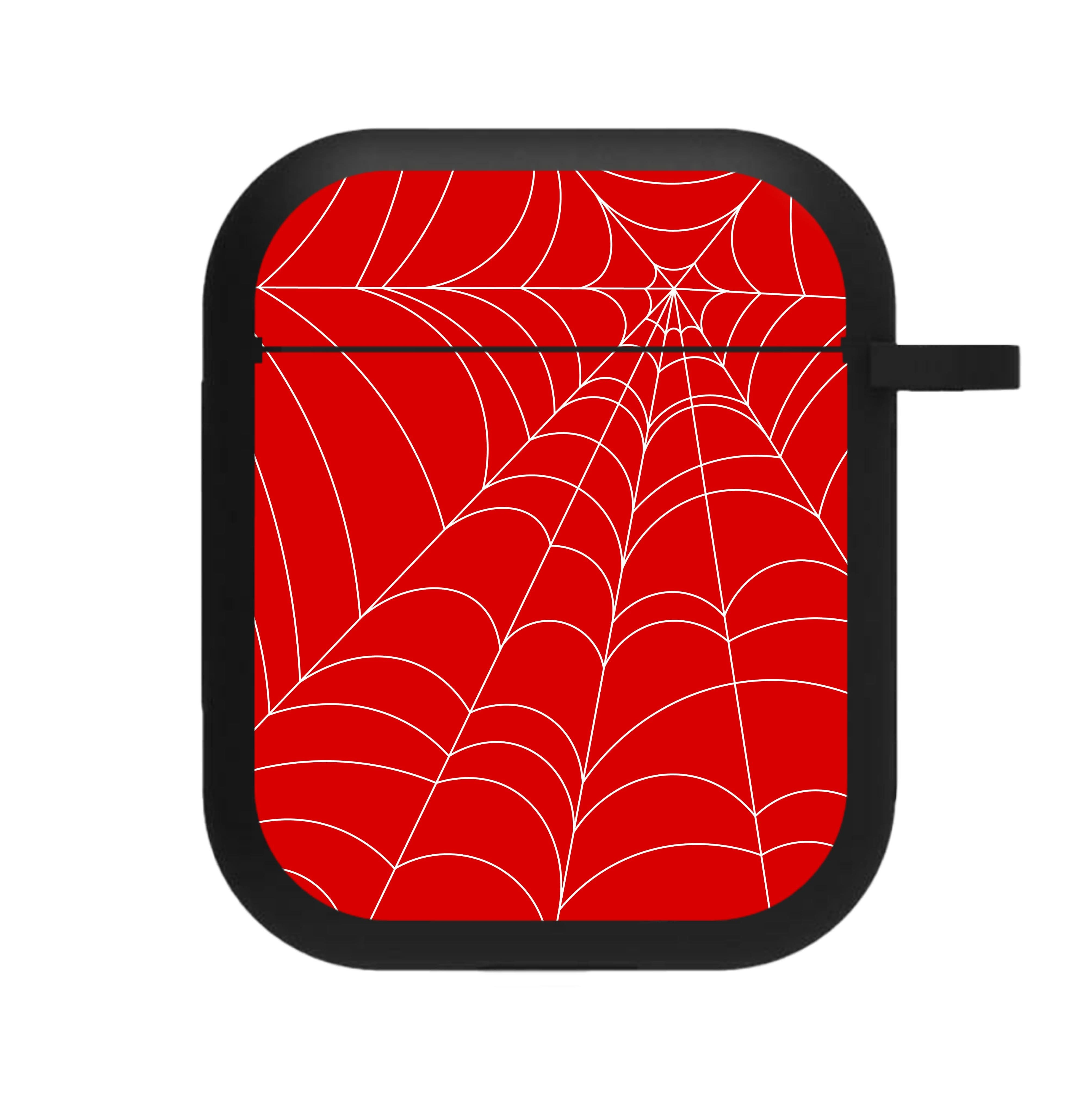 Red Cobwebs Pattern AirPods Case