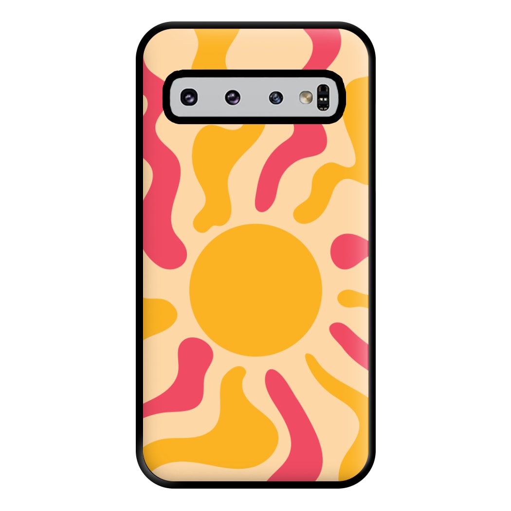 Yellow And Pink Abstract Sun Galaxy S10 Case