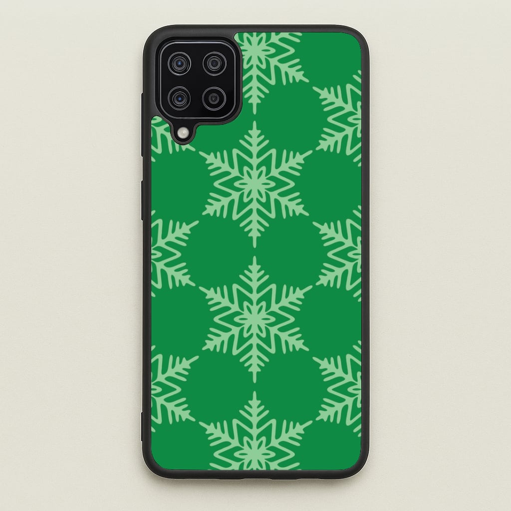Green Giant Snowflakes Christmas Pattern Galaxy A12 Case