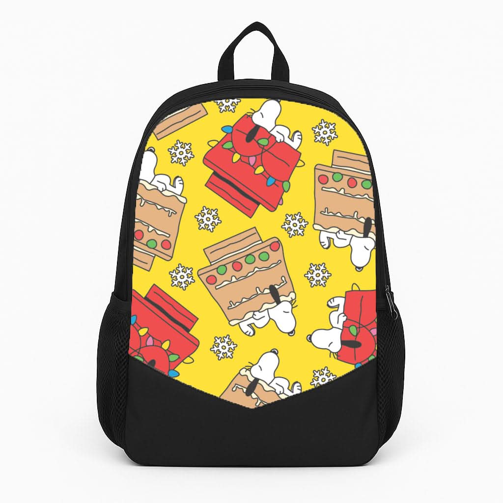 Cartoon Beagle Fairylights And Gingerbead Pattern Backpack