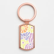 Pastel Abstract Flowers Luxury Keyring 4
