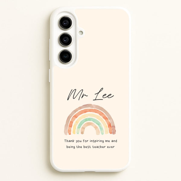 Biege Personalised Teacher Rainbow  Galaxy A56 Case