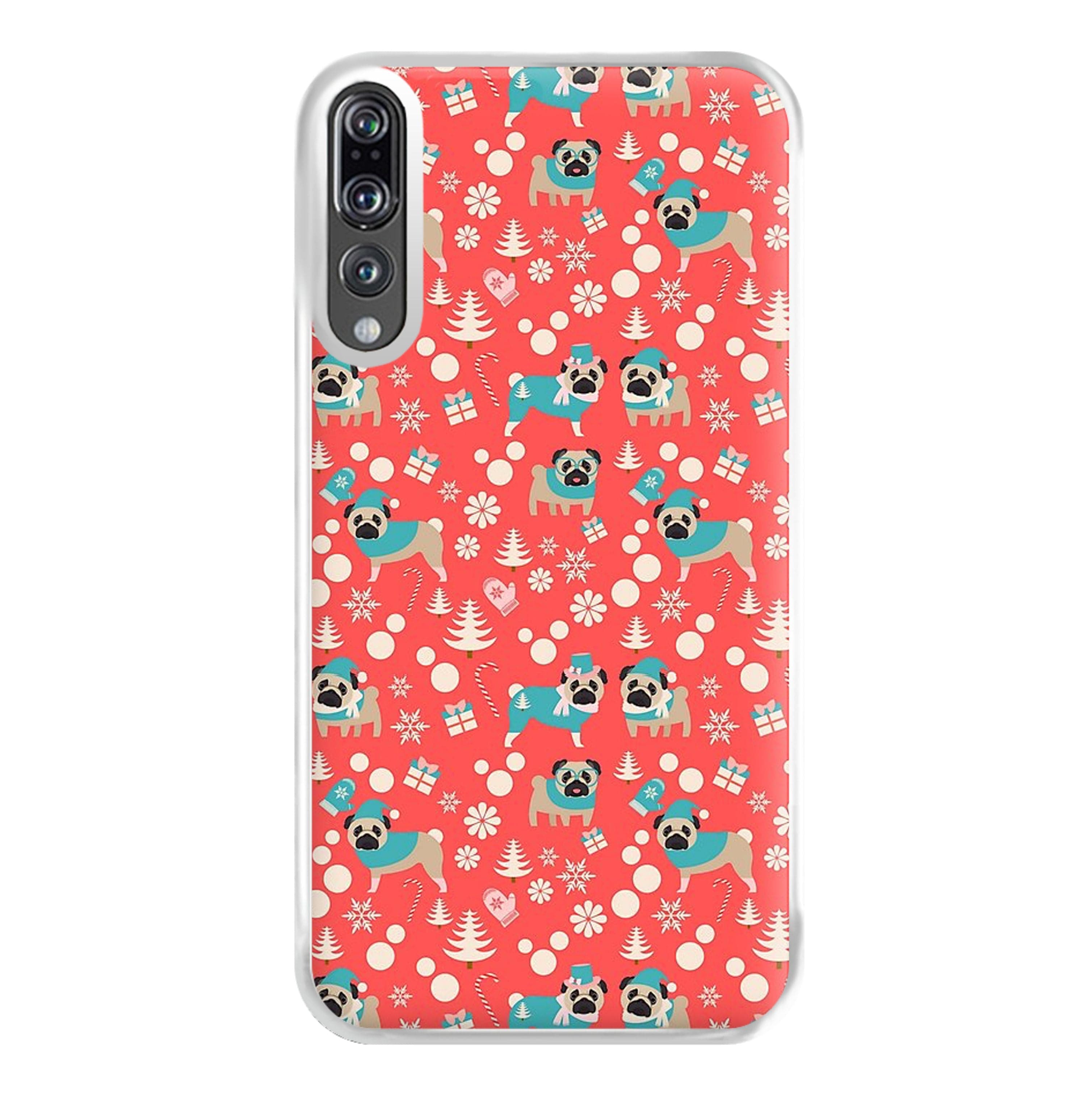 Christmas Pug Pattern Phone Case