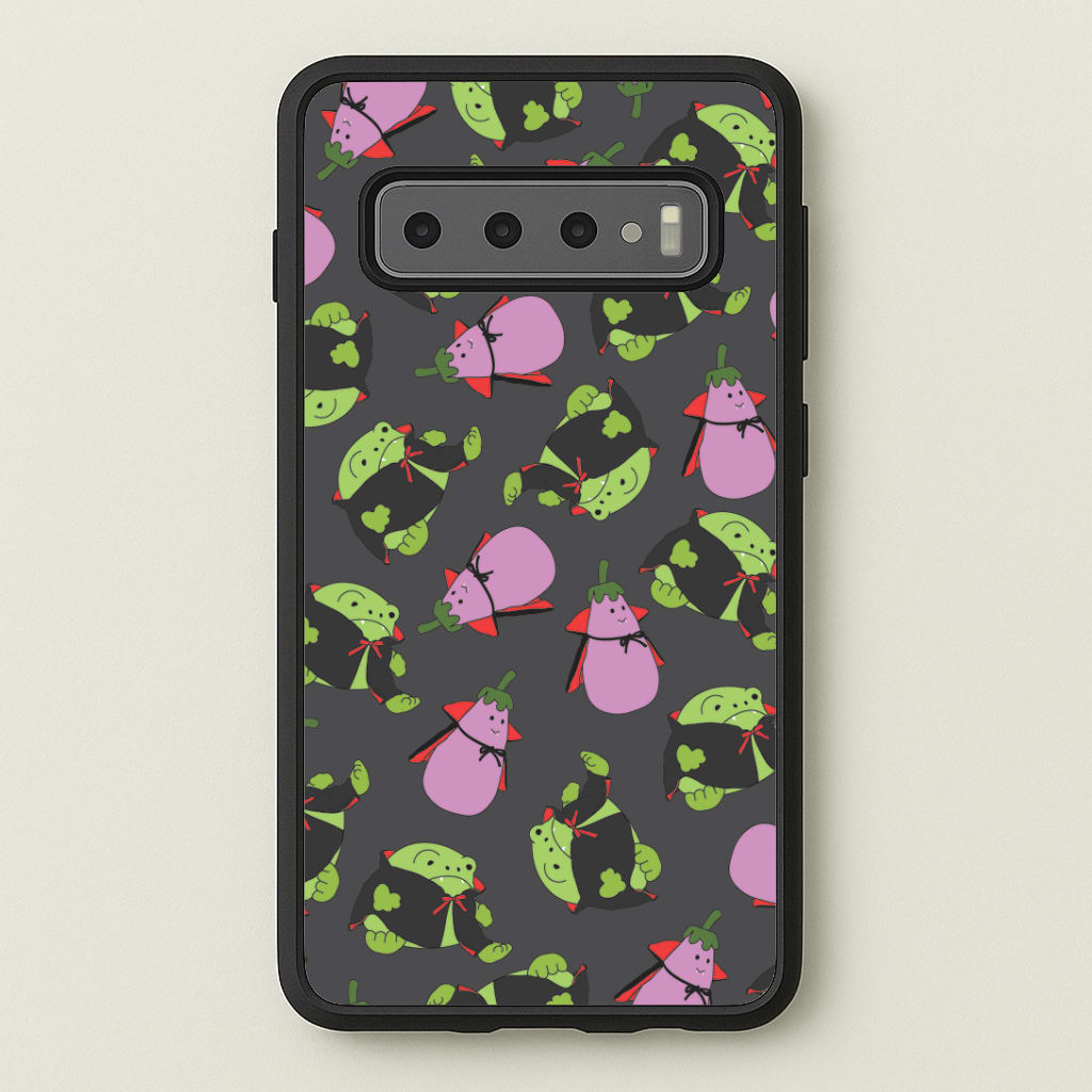 Vampire Frogs And Vegetables Pattern - Halloween Galaxy S10 Plus Case