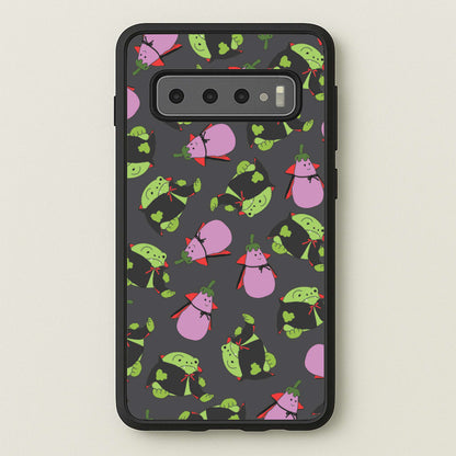 Vampire Frogs And Vegetables Pattern - Halloween Galaxy S10 Plus Case