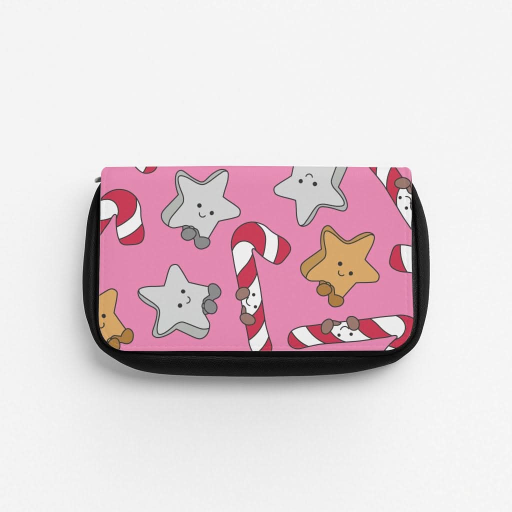 Pink Christmas Plushies Pattern Pencil Case
