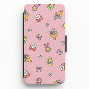 Mum Doodles Pattern Flip / Wallet Phone Case 1