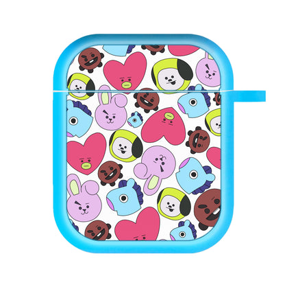 K-Pop Band Characters Collage AirPods Case