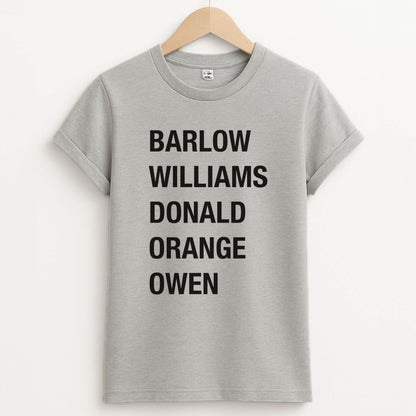 Take Band Members Names Unisex Grey T-Shirt