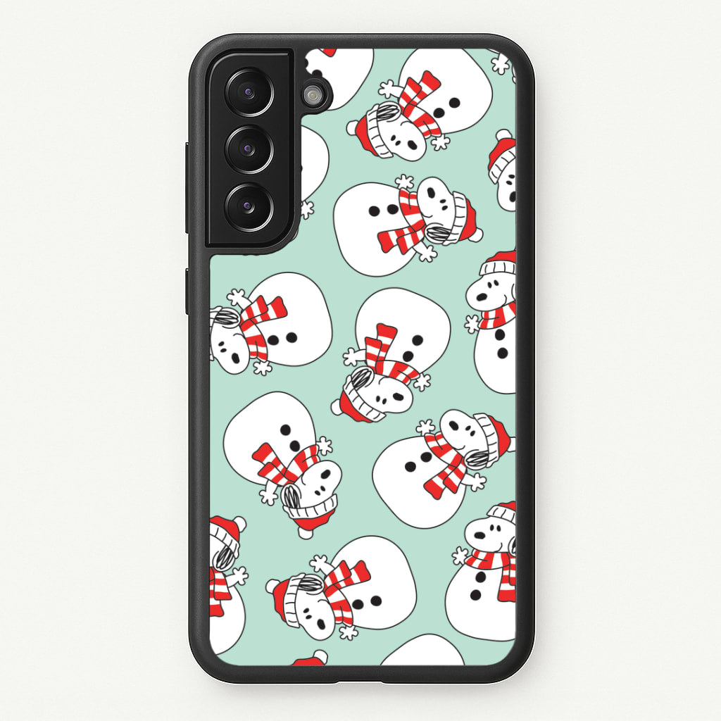 Cartoon Beagle Snowman Pattern Galaxy S22 Plus Case