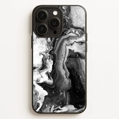 Black and White Leaking Marble Phone Case for iPhone, Samsung Galaxy and Google Pixel